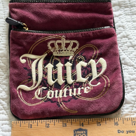 Juicy Couture Crossbody Bag Purse Vintage Y2K Velour Purple RARE see pics - Picture 11 of 15